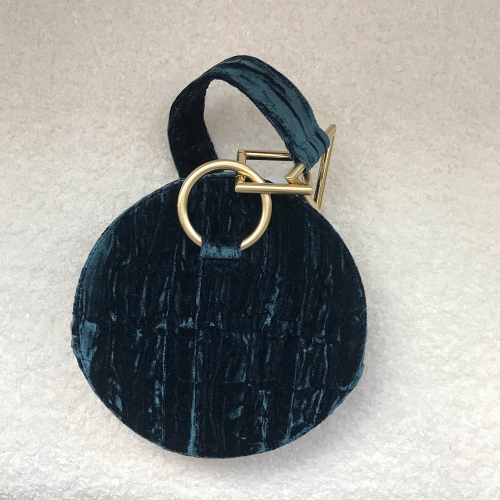 Tara Zadeh Velvet Cerulean Round Bag